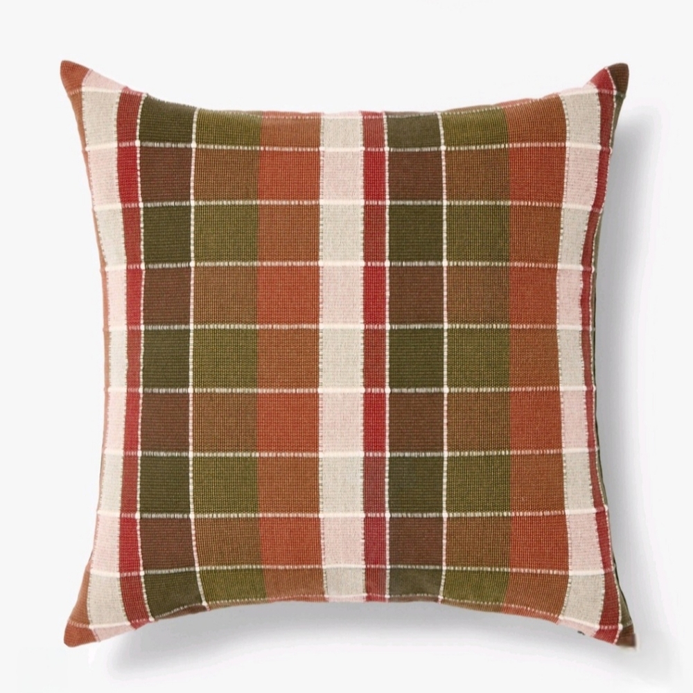 Set of 2 Threshold Plaid Accent Pillow - Red, Green, Cream